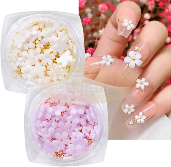 Variable Color Five Petals Flowers 3D Nail Art Decorations Mixed Colorful  Flowers Shape Nails Decal DIYManicure Nail Accessories - AliExpress